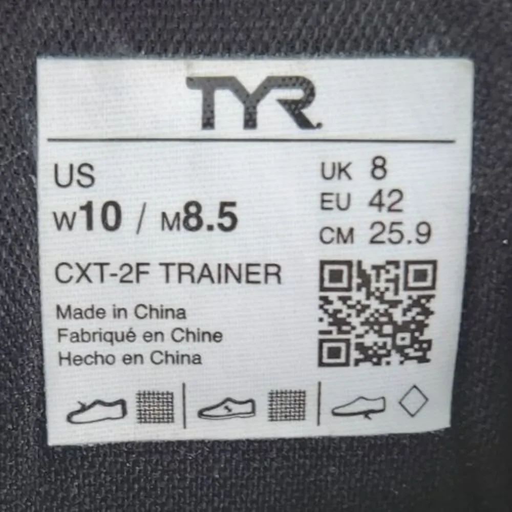 TYR CXT-2F Trainer Shoes Womens Size 10 Black White Zebra Athletic Gym Sneakers